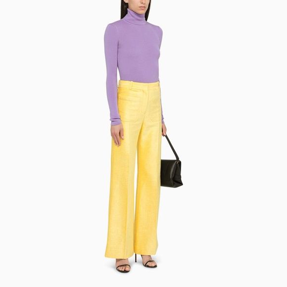 Victoria Beckham Lilac Turtleneck Sweater In Wool - Picture 2 of 4